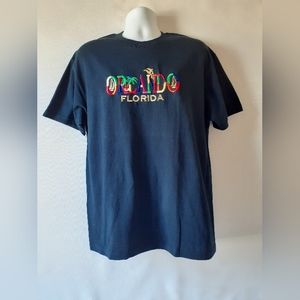 Orlando Florida men's navy blue embroidered short sleeve t-shirt size XL